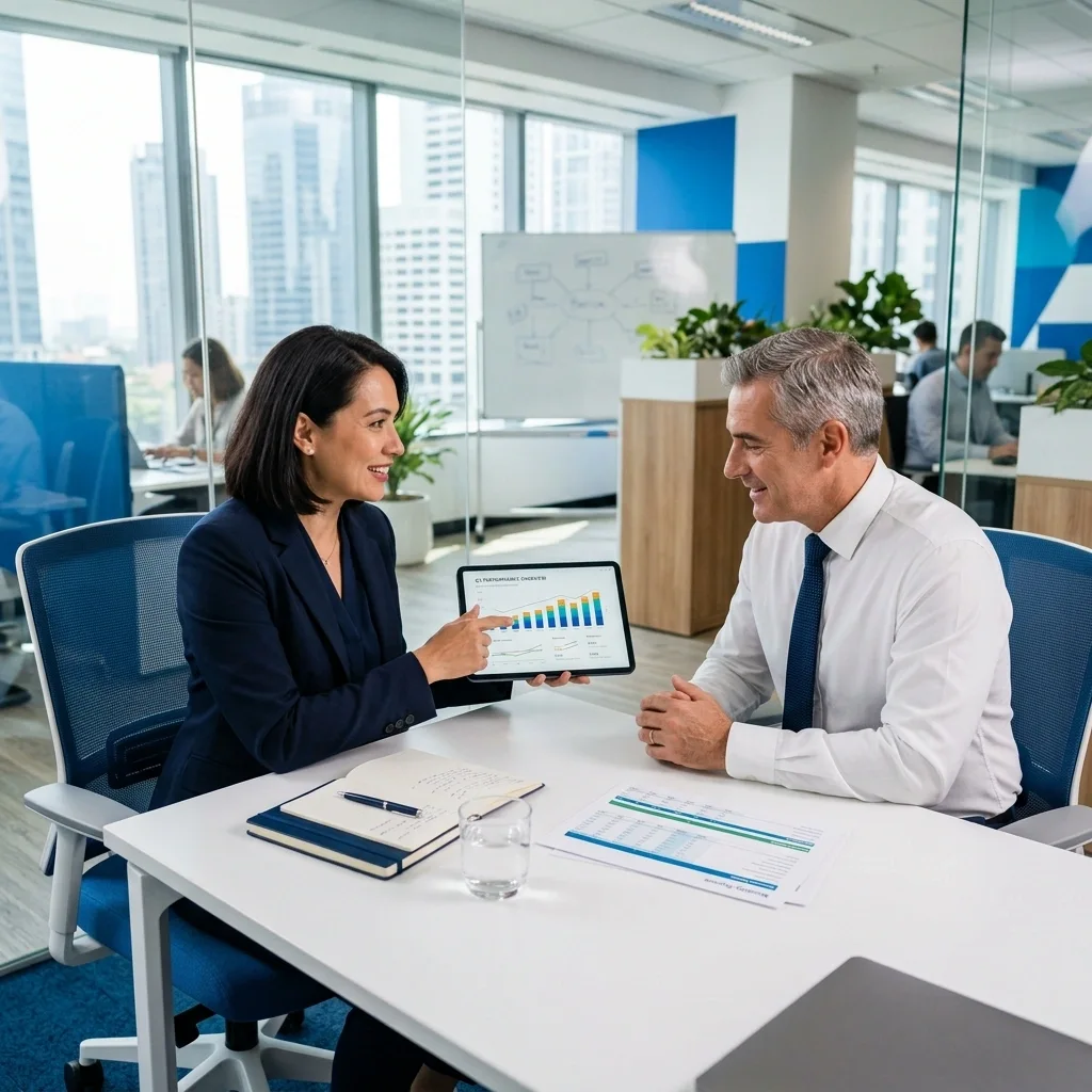 Business consultation meeting for Zoho bookkeeping services